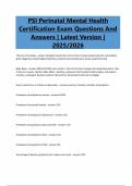 PSI Perinatal Mental Health Certification Exam Questions And Answers &vert; Latest Version &vert; 2025&sol;2026