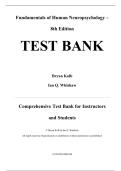 Fundamentals of Human Neuropsychology 8th Edition - Test Bank by Bryan Kolb&comma; Ian Q&period; Whishaw
