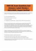 PMH-BC Exam Questions And Answers &vert; Latest Version &vert; 2025&sol;2026 &vert; Expert Verified