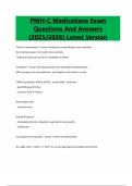 PMH-C Medications Exam Questions And Answers &lpar;2025&sol;2026&rpar; Latest Version