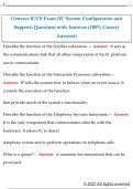 Genesys ICCS Exam &lpar;IC System Configuration and  Support&rpar; Questions with Answers &lpar;100&percnt; Correct  Answers&rpar; 
