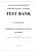 Complete Test Bank &mdash; Primary Care&colon; Interprofessional Collaborative Practice&comma; 7th Edition &mdash; Terry Mahan Buttaro&comma; 2024 &mdash; ISBN 9780323935845 &mdash; All Chapters Covered 1&ndash;230 &lpar;Latest Update&rpar;