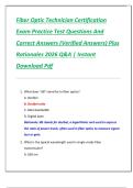 Fiber Optic Technician Certification  Exam Practice Test Questions And  Correct Answers &lpar;Verified Answers&rpar; Plus  Rationales 2026 Q&A &vert; Instant  Download Pdf