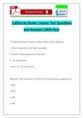 California Dealer License Test Questions and Answers 100&percnt; Pass