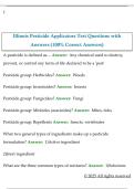 Illinois Pesticide Applicators Test Questions with  Answers &lpar;100&percnt; Correct Answers&rpar;