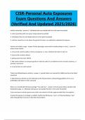 CISR-Personal Auto Exposures Exam Questions And Answers &lpar;Verified And Updated 2025&sol;2026&rpar;