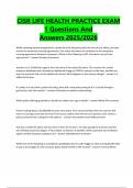 CISR LIFE HEALTH PRACTICE EXAM 1 Questions And Answers 2025&sol;2026
