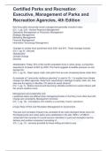 Test Bank for CPRE - Management of Parks and Recreation Agencies 4th Edition  &vert; Certified Parks and Recreation Executive &lpar;CPRE&rpar; Exam Resource