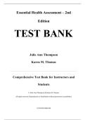 Essential Health Assessment 2nd Edition - Test Bank by Julie Ann Thompson&comma; Karen M&period; Thomas