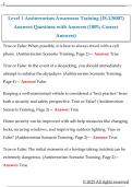 Level 1 Antiterrorism Awareness Training &lpar;JS-US007&rpar;  Answers Questions with Answers &lpar;100&percnt; Correct  Answers&rpar;