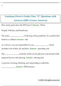 Louisiana Driver's Guide Class "E" Questions with  Answers &lpar;100&percnt; Correct Answers&rpar;