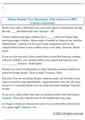 Maine Permit Test Questions with Answers &lpar;100&percnt;  Correct Answers&rpar; 