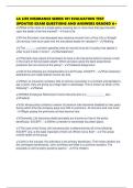 LA LIFE INSURANCE SERIES 101 EVALUATION TEST UPDATED EXAM QUESTIONS AND ANSWERS GRADED A&plus;