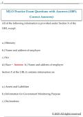 MLO Practice Exam Questions with Answers &lpar;100&percnt;  Correct Answers&rpar;