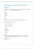 NEC Final exam questions with correct answers