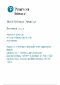 2025 Pearson Edexcel A level History Mark Scheme Paper 3 &lpar;9HI0&sol;36&colon; Themes in breadth with aspects in depth&rpar;