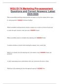 WGU D174 Marketing Pre-assessment Questions and Correct Answers&vert; Latest 2025&sol;2026
