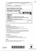 2025 Pearson Edexcel A level History Paper 3 &lpar;9HI0&sol;36&colon; Themes in breadth with aspects in depth&rpar;