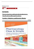  Pharmacology Clear and Simple&colon; A Guide to Medication Classifications and Dosage Calculations Fifth Edition by Cynthia J&period; Watkins RN MSN CPN Charlet L BLADES &vert;&vert;COMPLETE TEST BANK&vert;&vert; LATEST EDITION &lpar;2024 &ndash; 2025&rpar; WITH ALL CHAPTERS &lbrace;1 &ndash; 20&rcub;