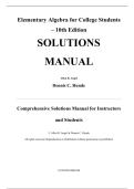 Solution Manual for Elementary Algebra for College Students 10th Edition By Angel&comma; Runde