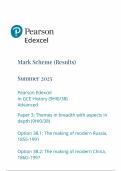 2025 Pearson Edexcel A level History Mark Scheme Paper 3 &lpar;9HI0&sol;38&colon; Themes in breadth with aspects in depth&rpar;