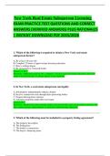 New York Real Estate Salesperson Licensing EXAM PRACTICE TEST QUESTIONS AND CORRECT ANSWERS