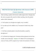 MS2 NCLEX Style Qs Questions with Answers &lpar;100&percnt;  Correct Answers&rpar;