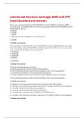 Commercial Insurance Coverages &lpar;BOP and CPP&rpar;  Exam Questions and answers 