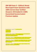 OM 300 Exam 2 - Chillcut&vert; Brand New Expert Exam Questions with 100&percnt; Correct Clear Verified Answers&vert; All Graded A&plus;&vert;100&percnt; Guaranteed Success&vert;Latest Premium Update