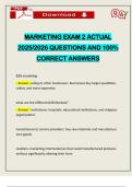 MARKETING EXAM 2 ACTUAL 2025&sol;2026 QUESTIONS AND 100&percnt; CORRECT ANSWERS