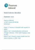 2025 Pearson Edexcel A level History Mark Scheme Paper 3 &lpar;9HI0&sol;34&rpar;