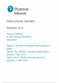 2025 Pearson Edexcel A level History Mark Scheme Paper 3 &lpar;9HI0&sol;35&colon; Themes in breadth with aspects in depth&rpar;