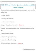 NUR 110 Exam 1 Practice Questions with Answers &lpar;100&percnt;  Correct Answers&rpar; 