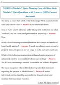 NUR2214 Module 7 Quiz&colon; Nursing Care of Older Adult  Module 7 Quiz Questions with Answers &lpar;100&percnt; Correct  Answers&rpar;