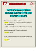 BMW FINAL EXAM &num;2 ACTUAL 2025&sol;2026 QUESTIONS AND 100&percnt; CORRECT ANSWERS