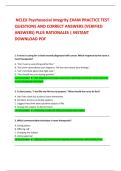 NCLEX Psychosocial Integrity EXAM PRACTICE TEST QUESTIONS AND CORRECT ANSWERS