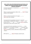 HOSA CERT&colon; DISASTER PREPAREDNESS QUESTIONS AND  CORRECT DETAILED ANSWERS &lpar;VERIFIED ANSWERS&rpar;  ALREADY GRADED A&plus;