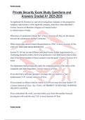 Private Security Exam Study Questions and Answers Graded A&plus; 2025-2026
