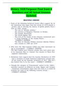 History 1020 Ferguson Final Exam 4 Questions and All Actual Answers Updated&period;