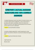 ICRM PART 4 ACTUAL 2025&sol;2026 QUESTIONS AND 100&percnt; CORRECT ANSWERS