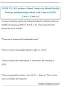 NURS 3311 RN evidence-Based Practice in Mental Health  Nursing Assessment Questions with Answers &lpar;100&percnt;  Correct Answers&rpar;