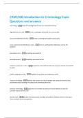 CRM1300 Introduction to Criminology Exam  Questions and answers 