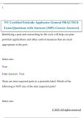 NV Certified Pesticide Applicator General PRACTICE  Exam Questions with Answers &lpar;100&percnt; Correct Answers&rpar;