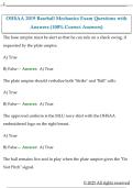 OHSAA 2019 Baseball Mechanics Exam Questions with  Answers &lpar;100&percnt; Correct Answers&rpar;