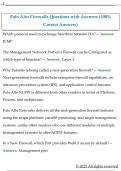 Palo Alto Firewalls Questions with Answers &lpar;100&percnt;  Correct Answers&rpar;