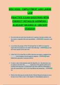 WGU D352 - EMPLOYMENT AND LABOR LAW PRACTICE EXAM QUESTIONS WITH CORRECT DETAILED ANSWERS &vert; ALREADY GRADED A&plus;<RECENT VERSION>