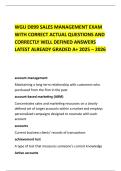 WGU D099 SALES MANAGEMENT EXAM WITH CORRECT ACTUAL QUESTIONS AND CORRECTLY WELL DEFINED ANSWERS LATEST ALREADY GRADED A&plus; 2025 &ndash; 2026