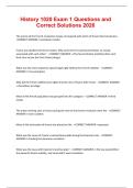 History 1020 Exam 1 Questions and Correct Solutions 2026