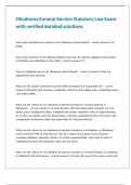 Oklahoma Funeral Service Statutory Law Exam with verified detailed solutions