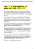 SWD TEST QUESTIONS AND ANSWERS ALL CORRECT 